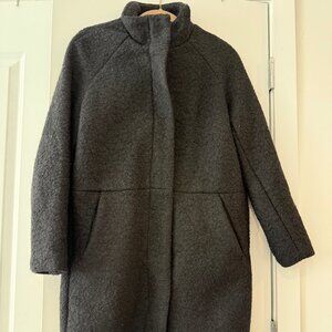 Black Wool-Blend Overcoat